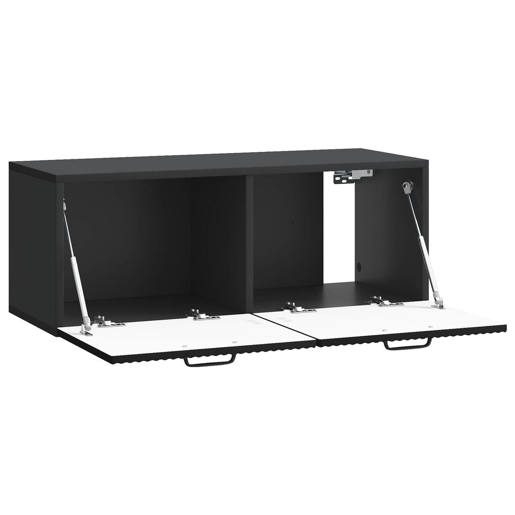 vidaXL Szafka RTV montowana na ścianie Czarny 78,5 x 31 x 30 cm
