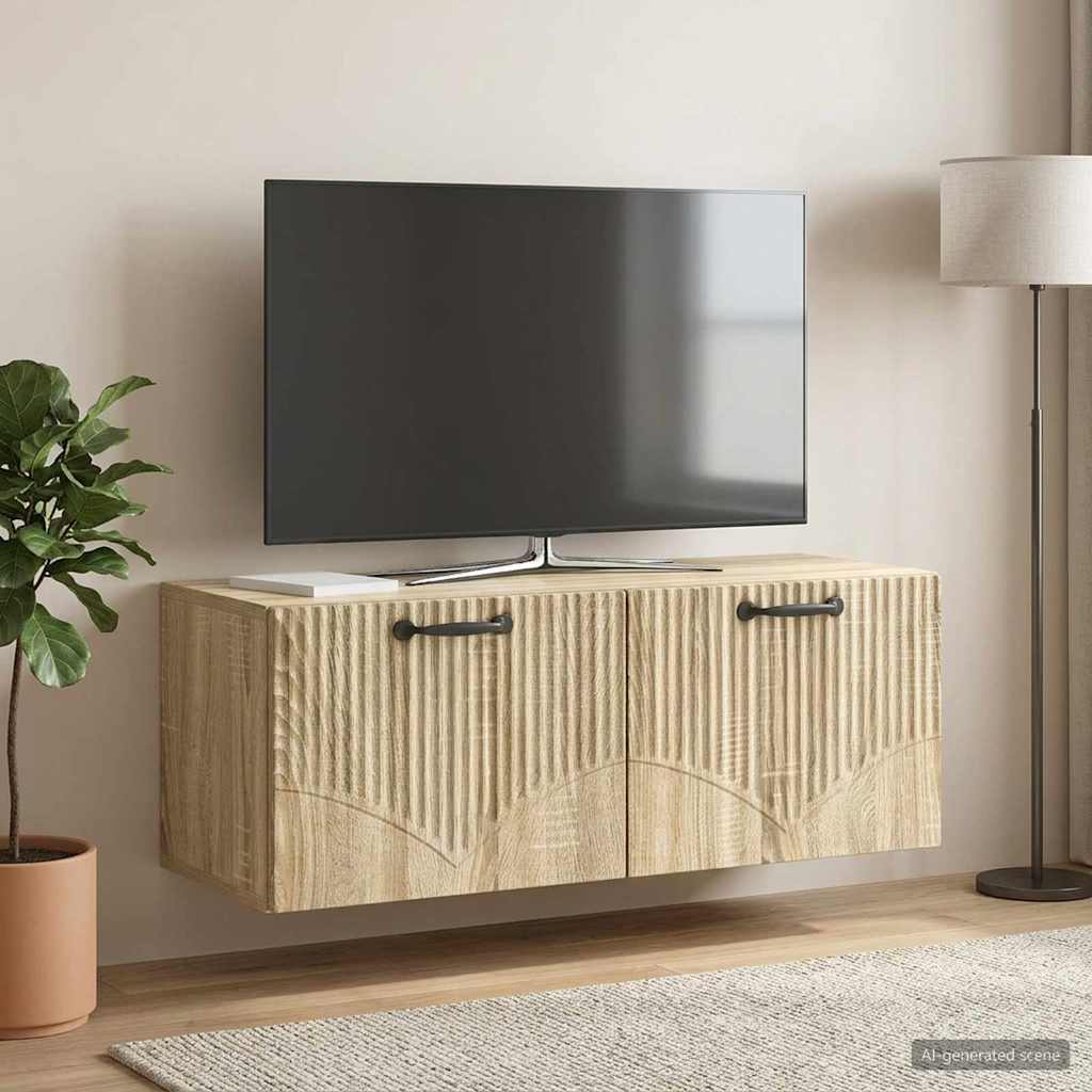 vidaXL Szafka RTV montowana na ścianie dąb Sonoma 78,5 x 31 x 30 cm