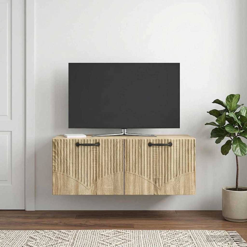 vidaXL Szafka RTV montowana na ścianie dąb Sonoma 78,5 x 31 x 30 cm