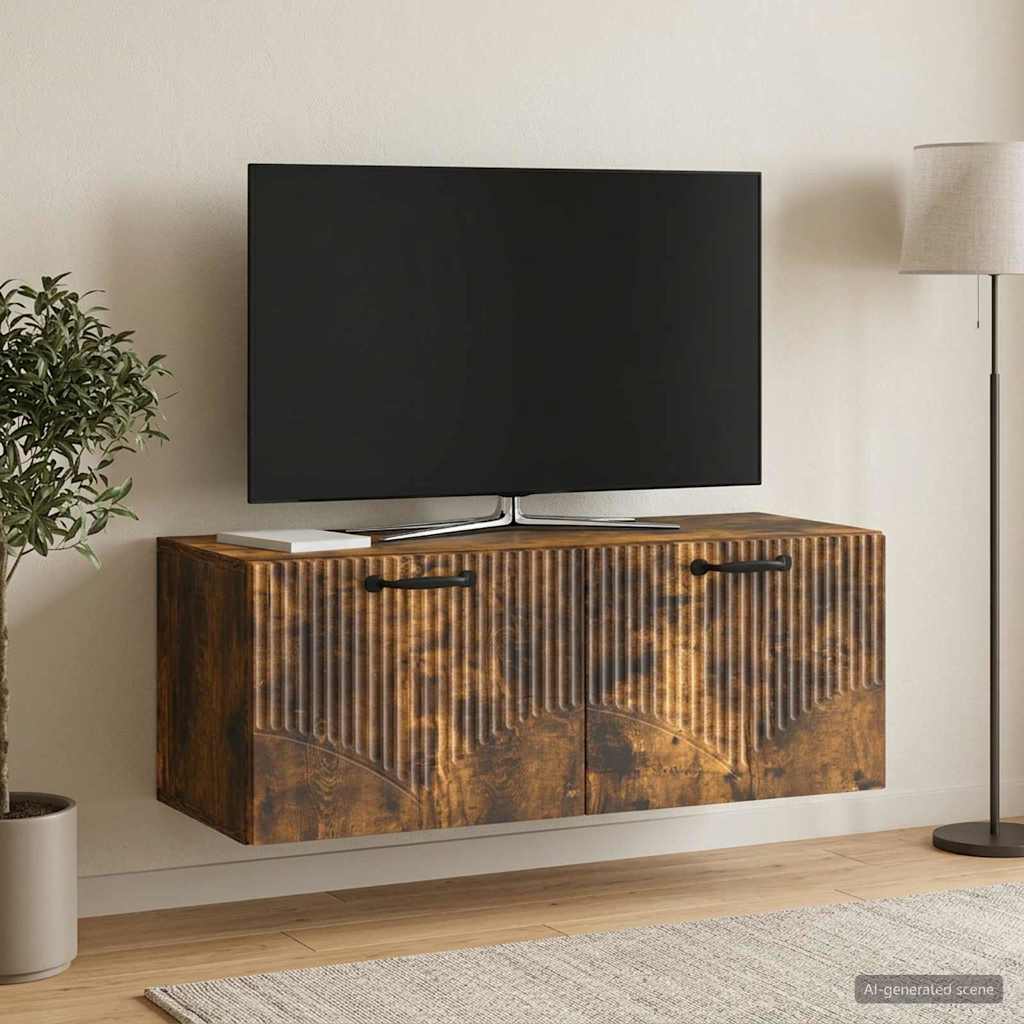 vidaXL Szafka RTV montowana na ścianie Dąb wędzony 78,5 x 31 x 30 cm