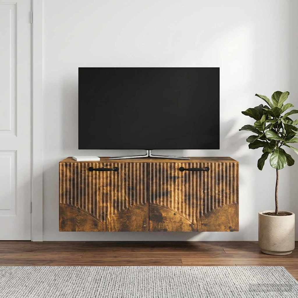 vidaXL Szafka RTV montowana na ścianie Dąb wędzony 78,5 x 31 x 30 cm