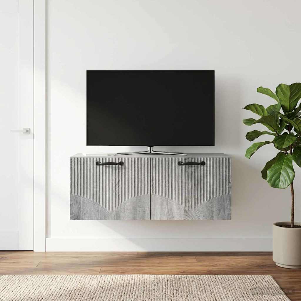 vidaXL Szafka RTV montowana na ścianie Szary Sonoma 78,5 x 31 x 30 cm