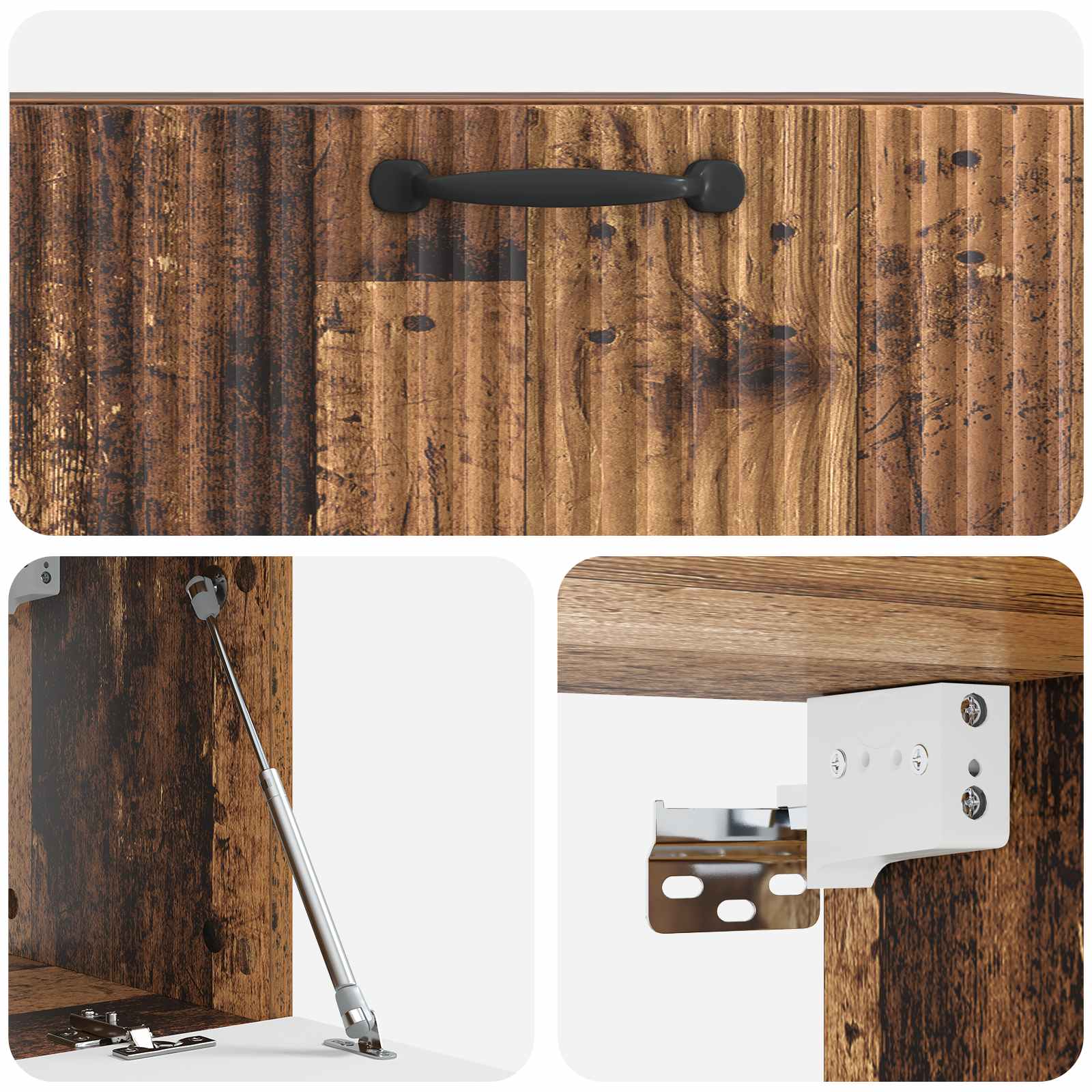 vidaXL Szafka RTV montowana na ścianie Stare drewno 78,5 x 31 x 30 cm