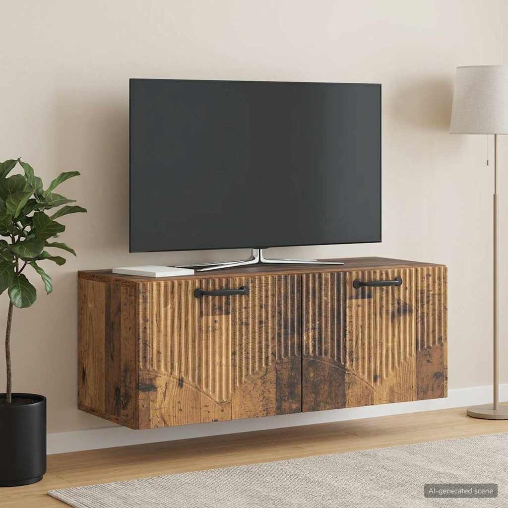 vidaXL Szafka RTV montowana na ścianie Stare drewno 78,5 x 31 x 30 cm