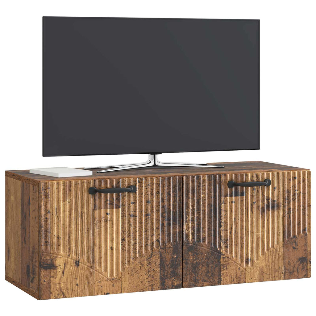 vidaXL Szafka RTV montowana na ścianie Stare drewno 78,5 x 31 x 30 cm