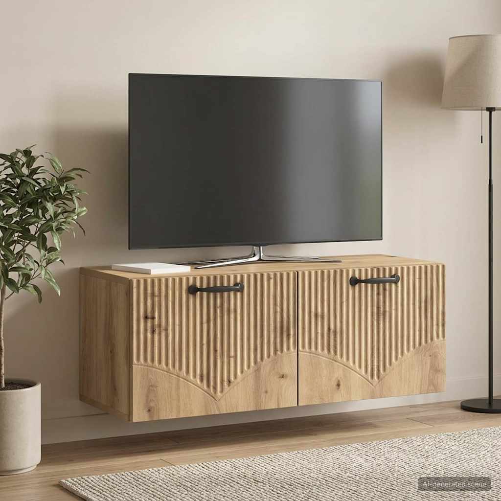 vidaXL Szafka RTV montowana na ścianie 78,5 x 31 x 30 cm Dąb artisan