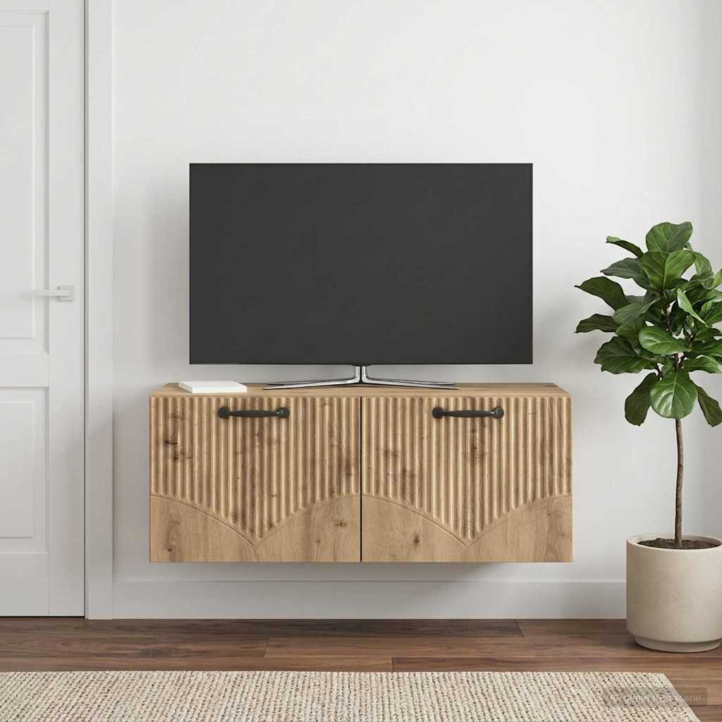 vidaXL Szafka RTV montowana na ścianie 78,5 x 31 x 30 cm Dąb artisan