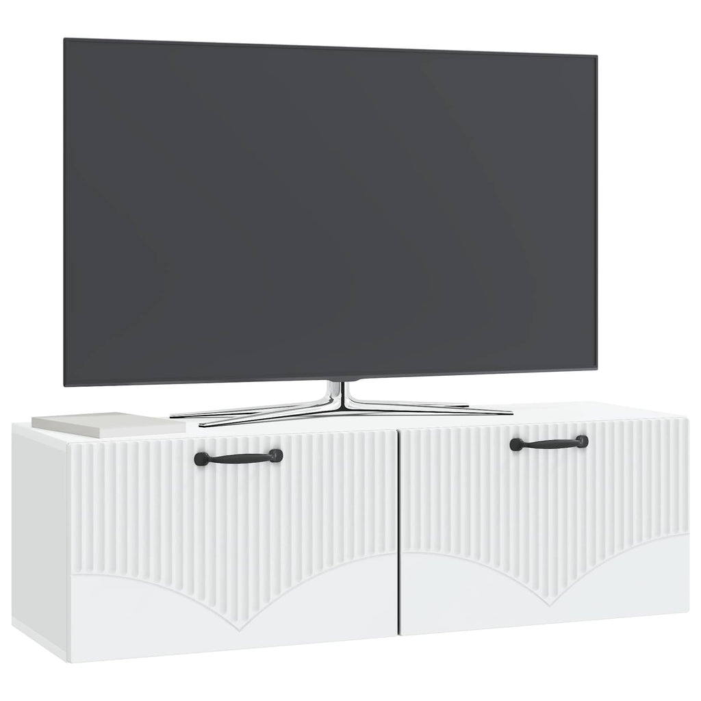 vidaXL Szafka RTV montowana na ścianie Biały 98 x 31 x 30 cm