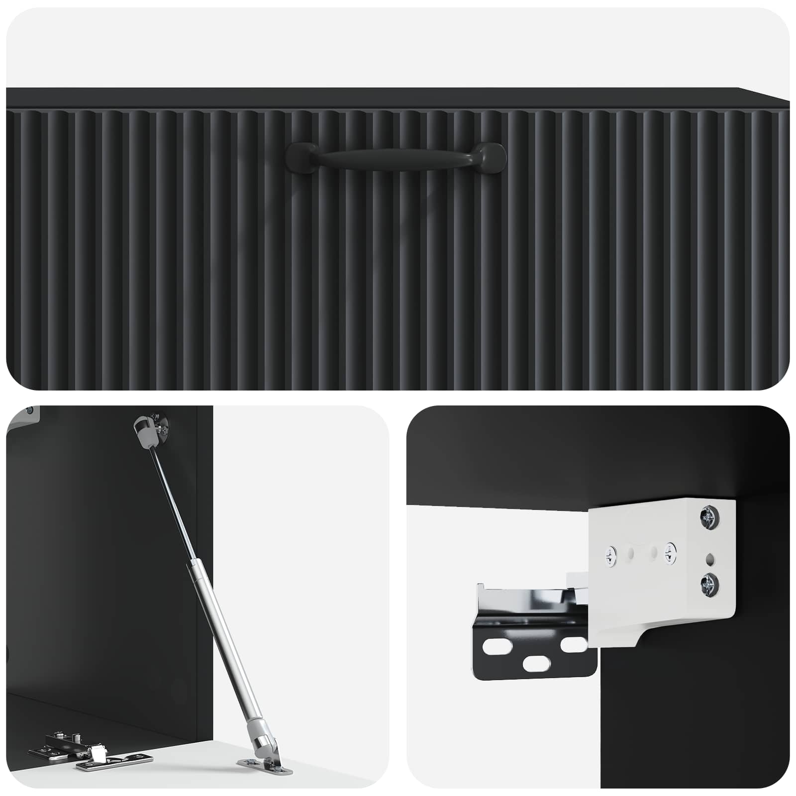 vidaXL Szafka RTV montowana na ścianie Czarny 98 x 31 x 30 cm