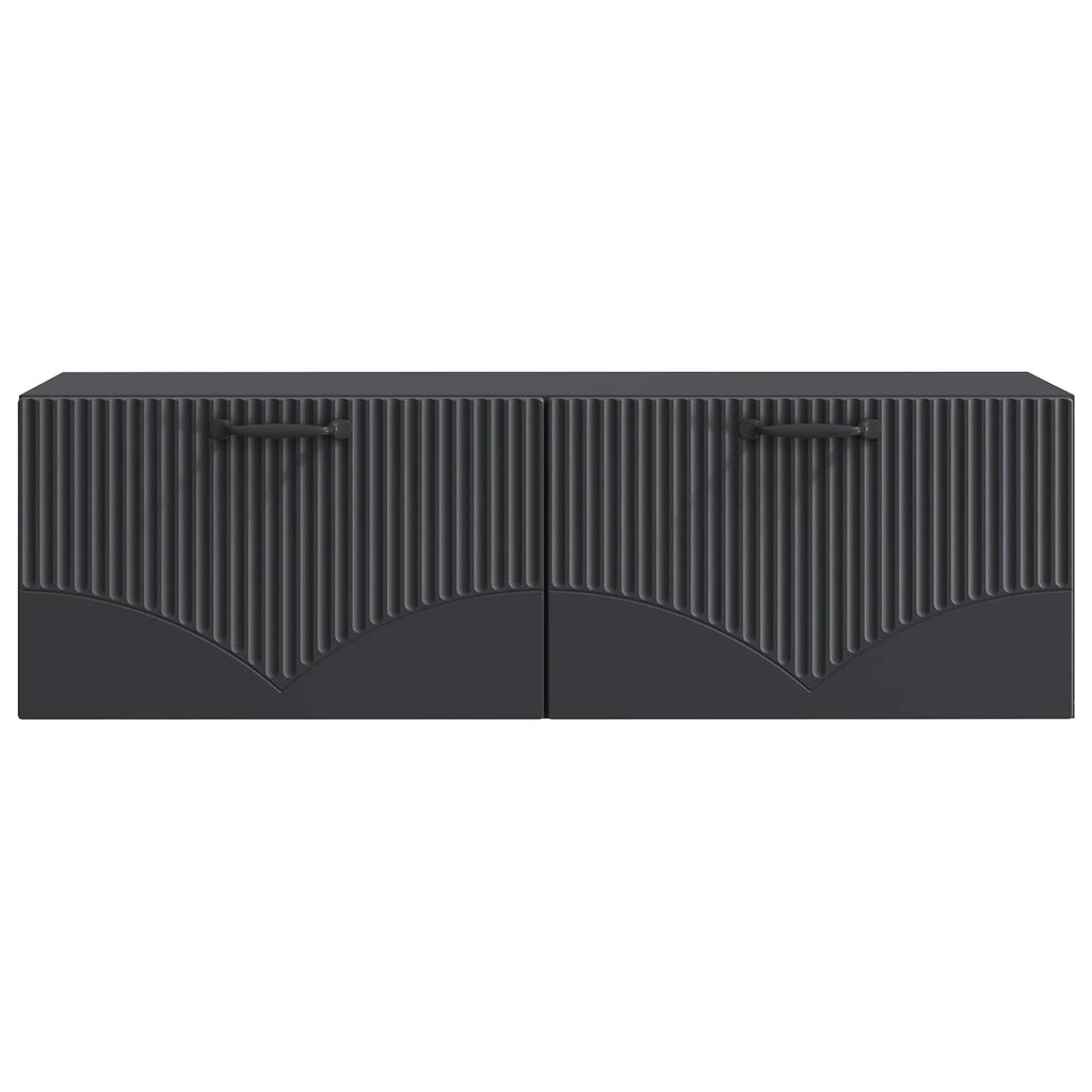 vidaXL Szafka RTV montowana na ścianie Czarny 98 x 31 x 30 cm