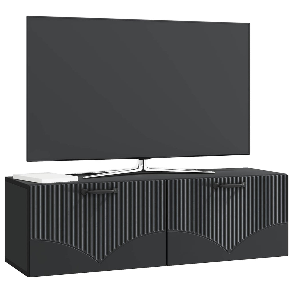 vidaXL Szafka RTV montowana na ścianie Czarny 98 x 31 x 30 cm