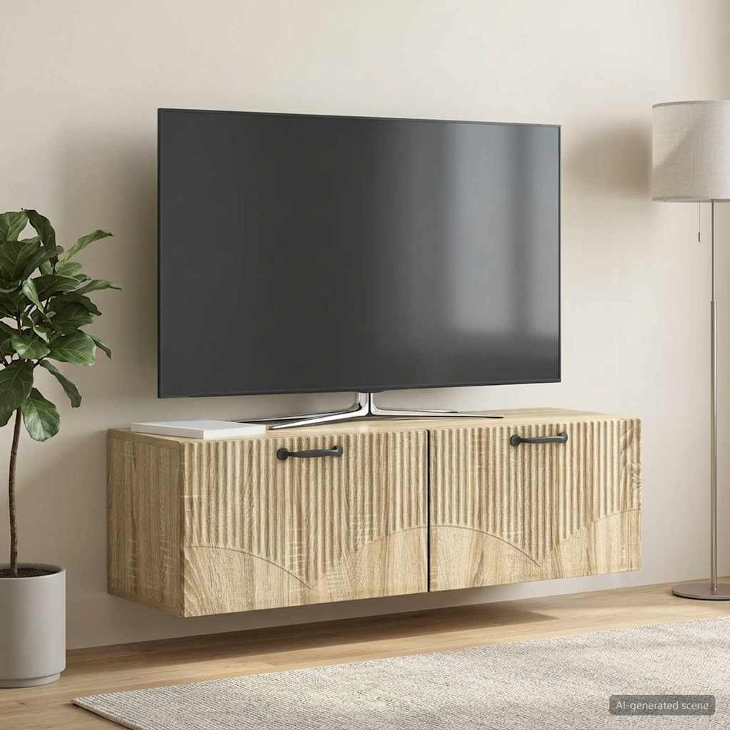 vidaXL Szafka RTV montowana na ścianie dąb Sonoma 98 x 31 x 30 cm