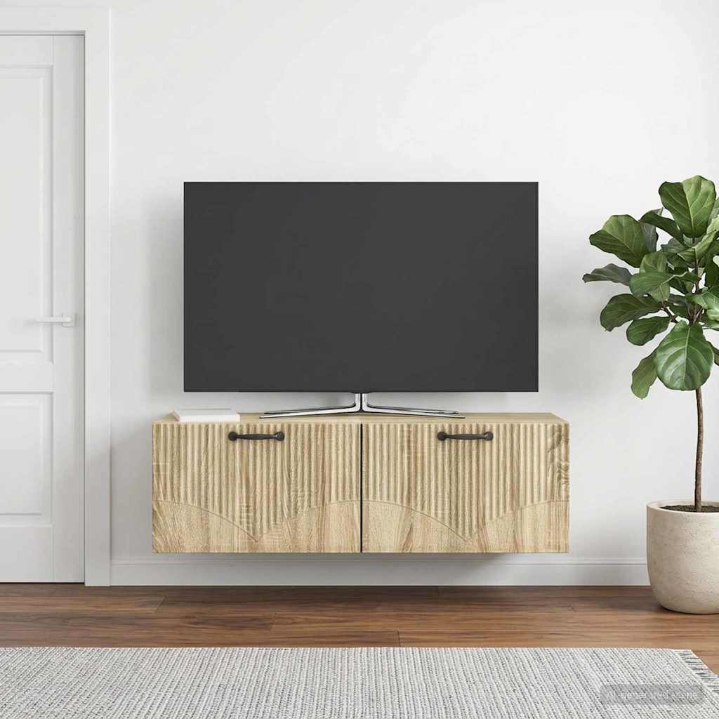 vidaXL Szafka RTV montowana na ścianie dąb Sonoma 98 x 31 x 30 cm