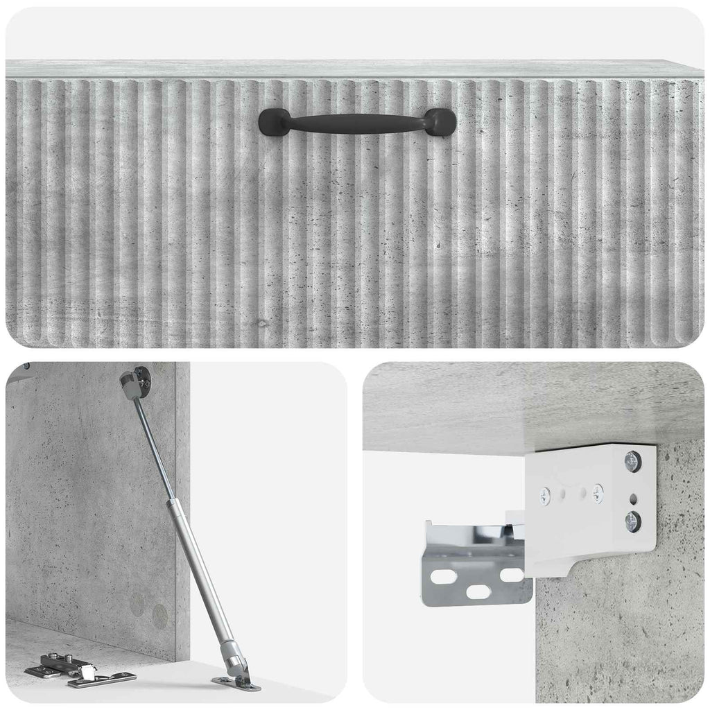 vidaXL Szafka RTV montowana na ścianie Betonowy szary 98 x 31 x 30 cm