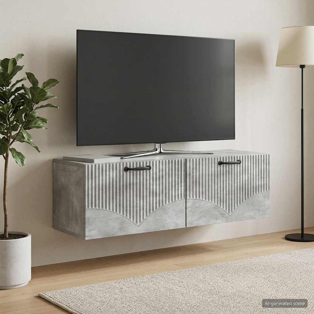 vidaXL Szafka RTV montowana na ścianie Betonowy szary 98 x 31 x 30 cm