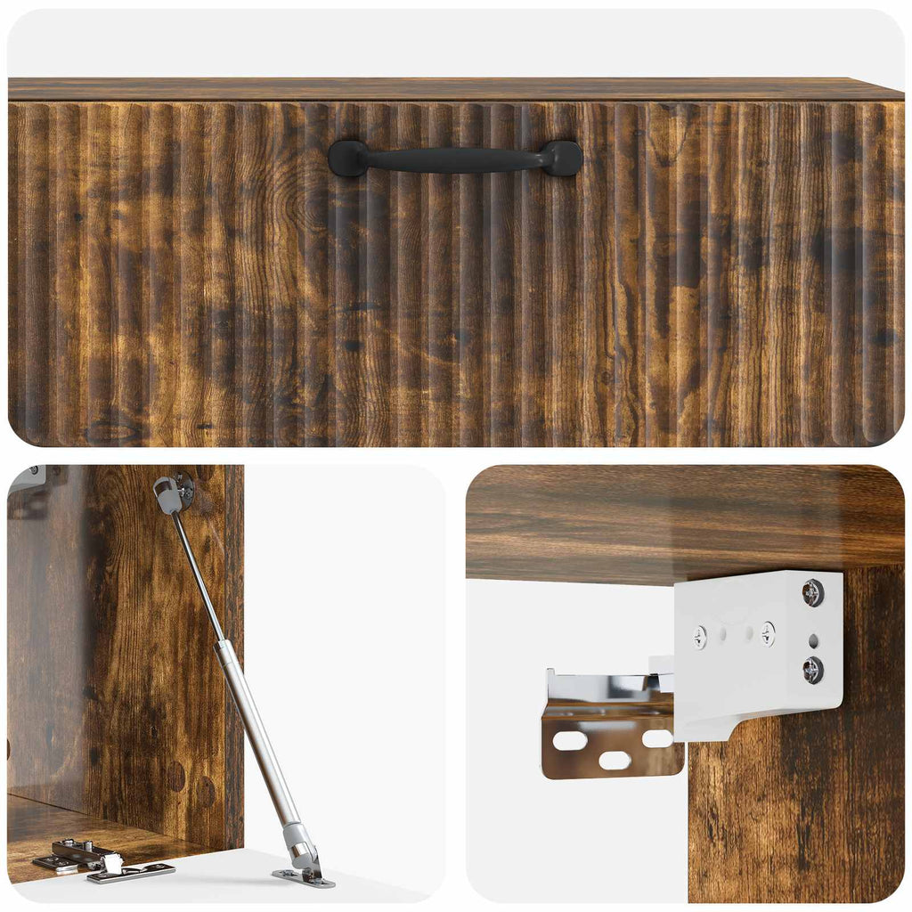 vidaXL Szafka RTV montowana na ścianie Dąb wędzony 98 x 31 x 30 cm