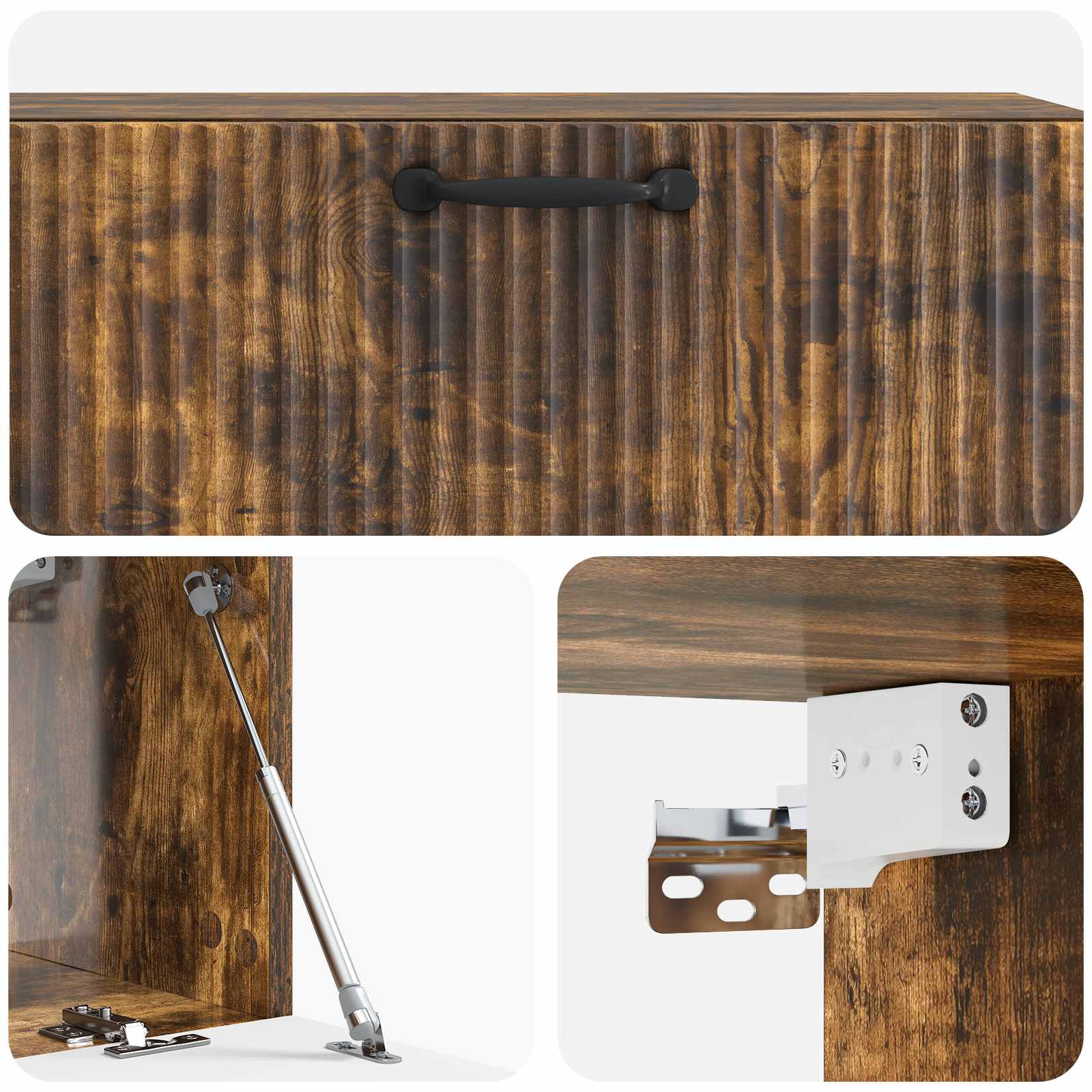 vidaXL Szafka RTV montowana na ścianie Dąb wędzony 98 x 31 x 30 cm
