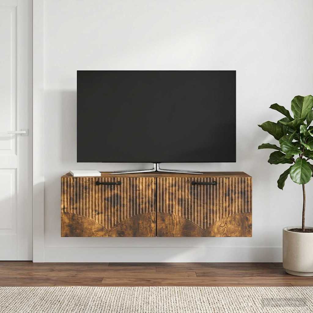 vidaXL Szafka RTV montowana na ścianie Dąb wędzony 98 x 31 x 30 cm