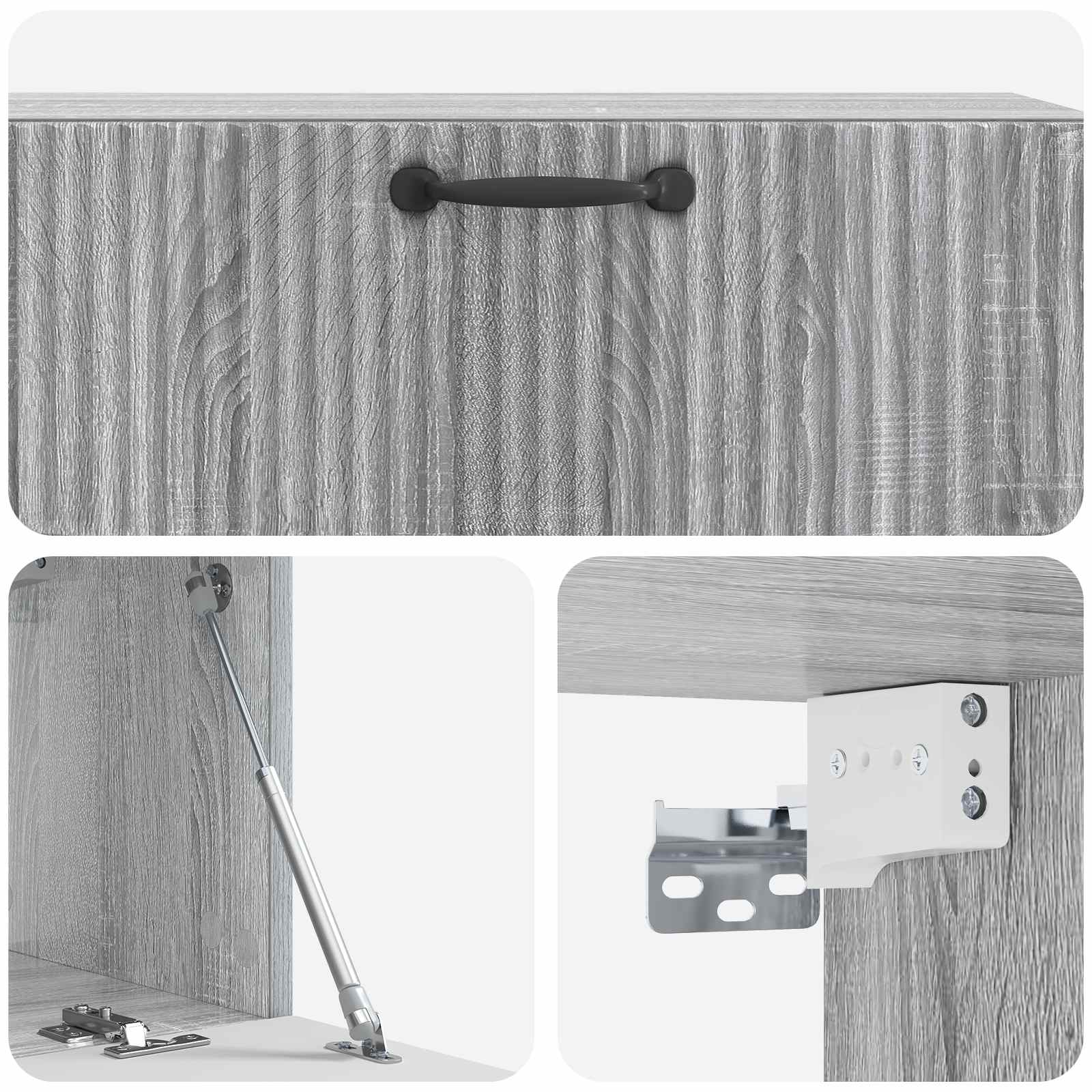 vidaXL Szafka RTV montowana na ścianie Szary Sonoma 98 x 31 x 30 cm