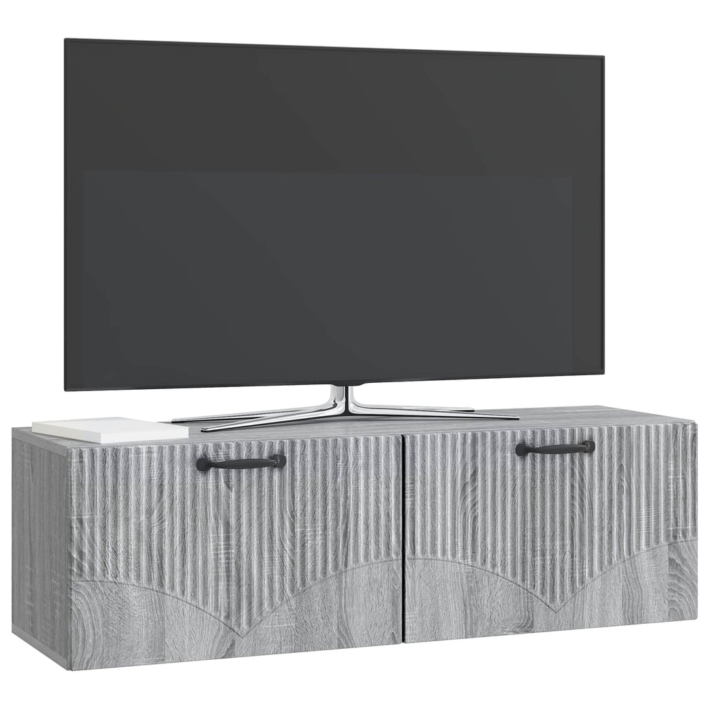 vidaXL Szafka RTV montowana na ścianie Szary Sonoma 98 x 31 x 30 cm