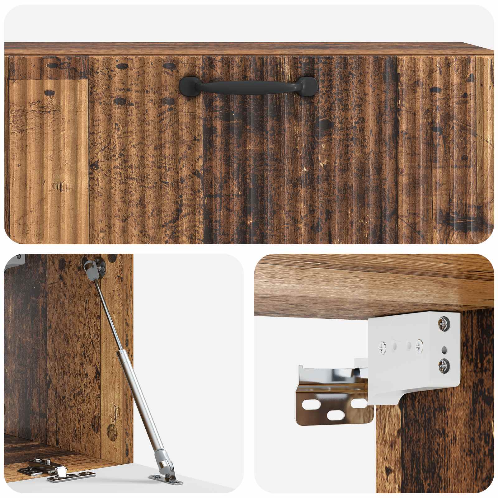 vidaXL Szafka RTV montowana na ścianie Stare drewno 98 x 31 x 30 cm