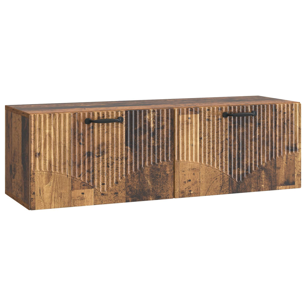 vidaXL Szafka RTV montowana na ścianie Stare drewno 98 x 31 x 30 cm