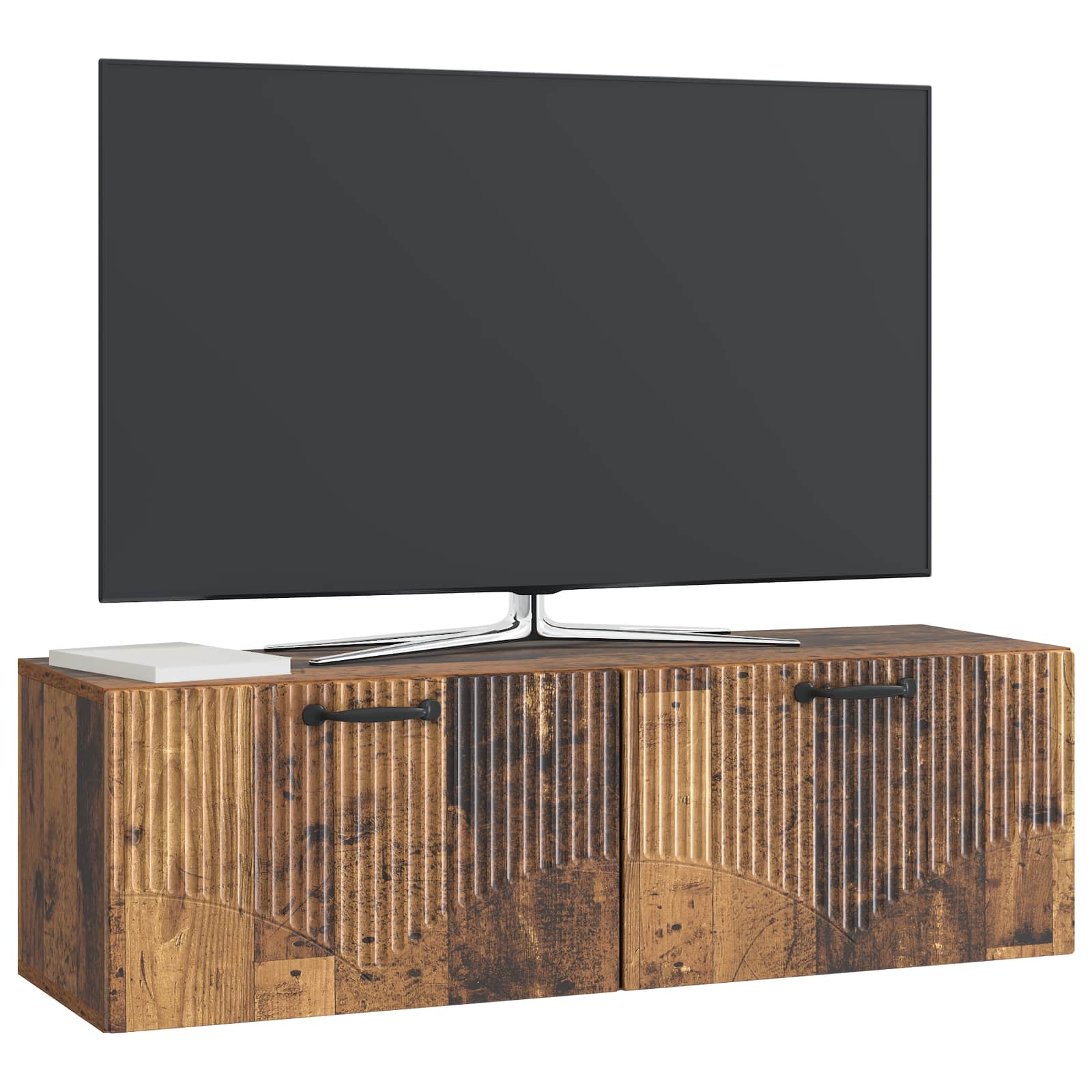 vidaXL Szafka RTV montowana na ścianie Stare drewno 98 x 31 x 30 cm