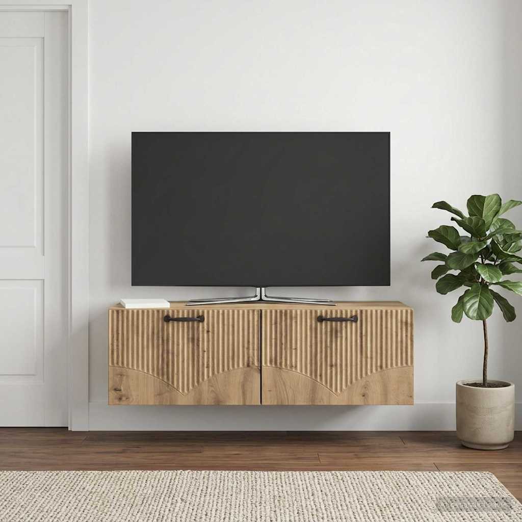 vidaXL Szafka RTV montowana na ścianie 98 x 31 x 30 cm Dąb artisan