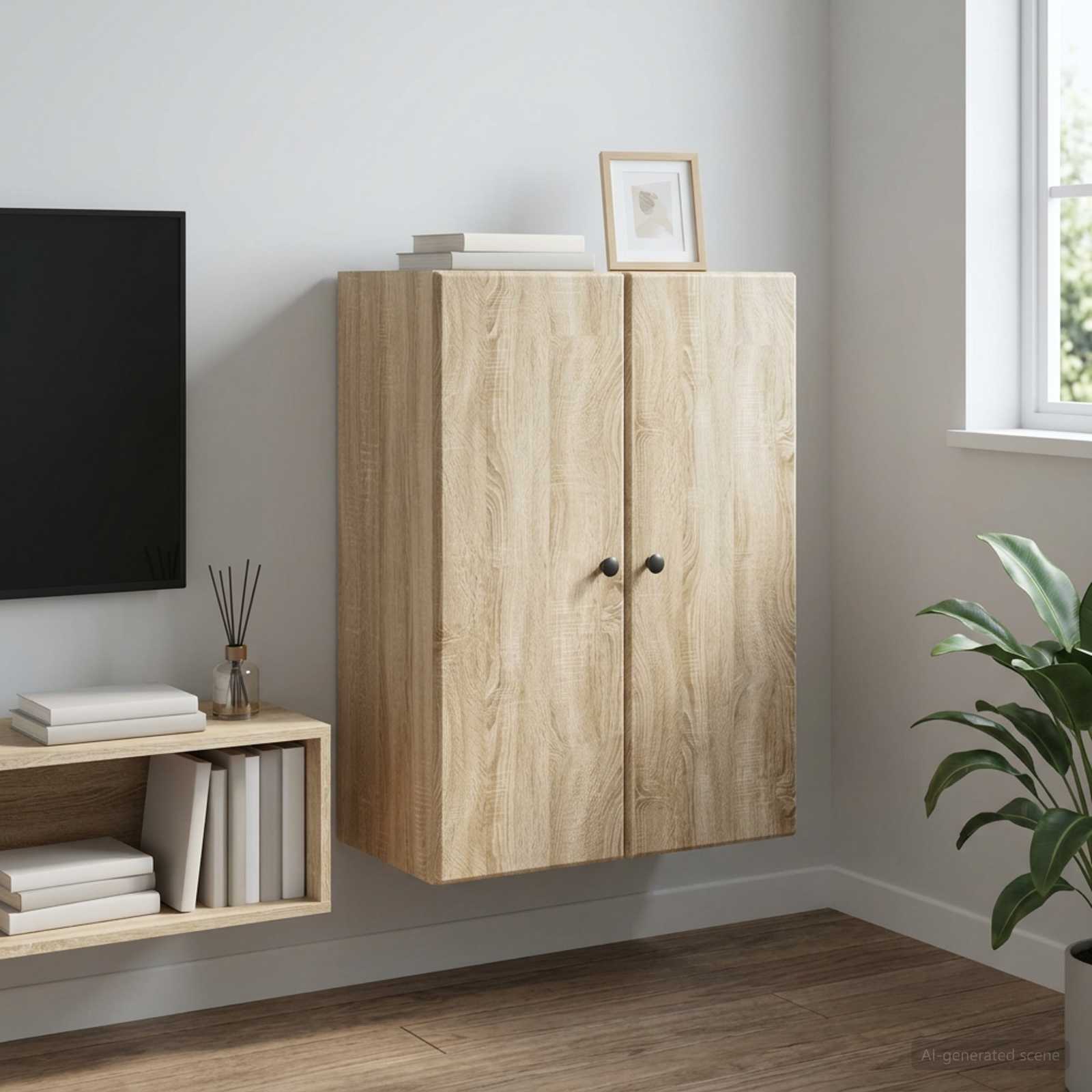 vidaXL Szafka ścienna 66 x 34,5 x 90 cm Drewno inżynieryjne dąb Sonoma