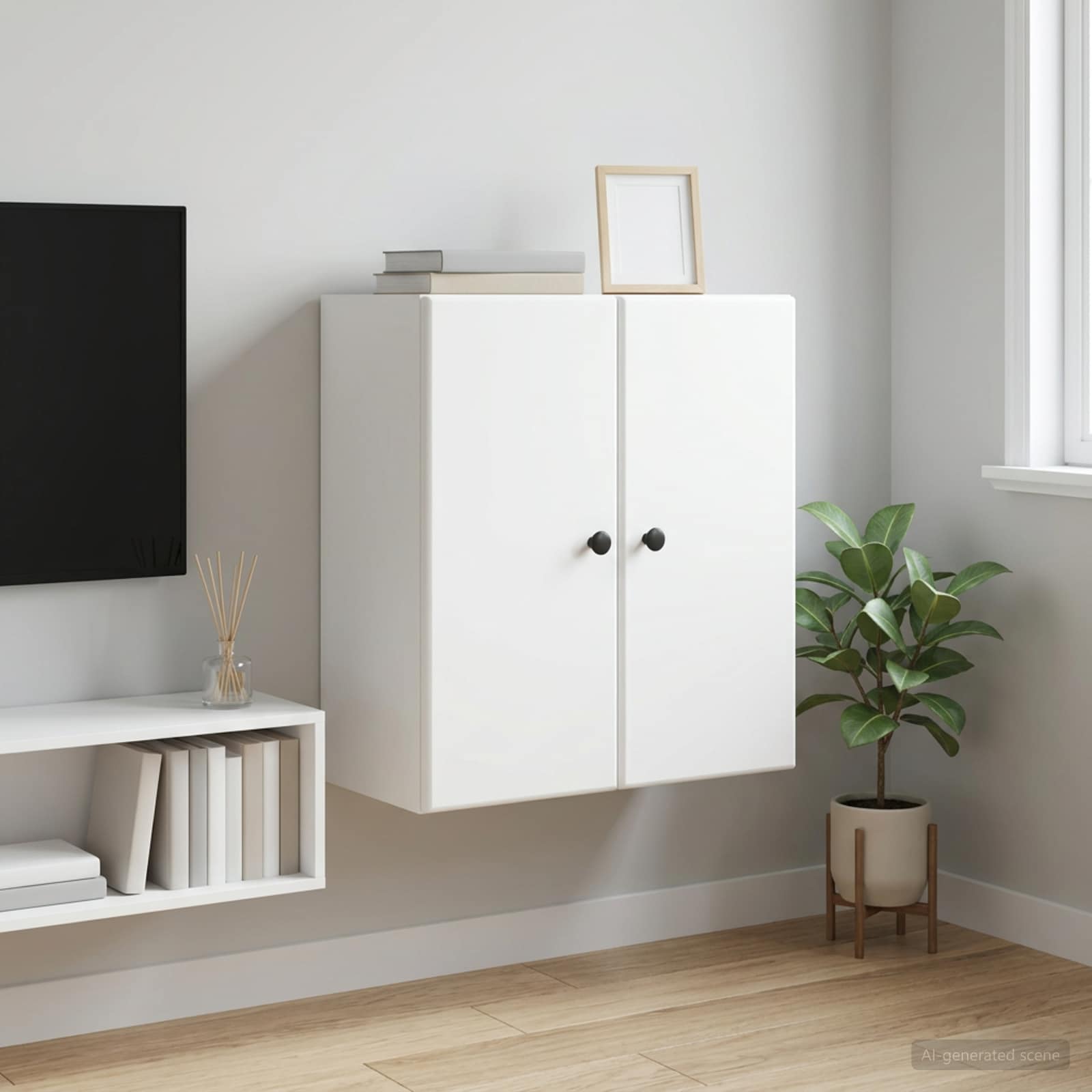 vidaXL Szafka ścienna Biały 59 x 31 x 60 cm Drewno inżynieryjne