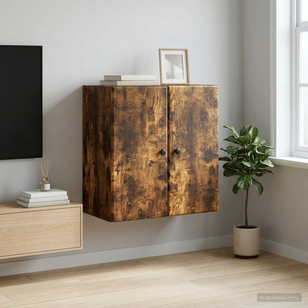 vidaXL Szafka ścienna 59 x 31 x 60 cm Drewno inżynieryjne Dąb wędzony