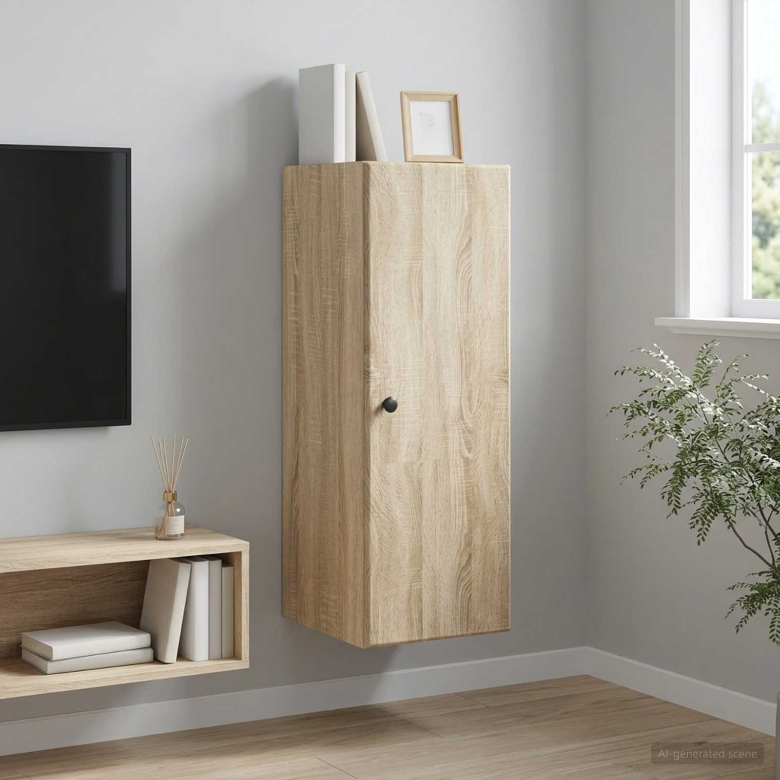 vidaXL Szafka ścienna 33 x 34,5 x 90 cm Drewno inżynieryjne dąb Sonoma