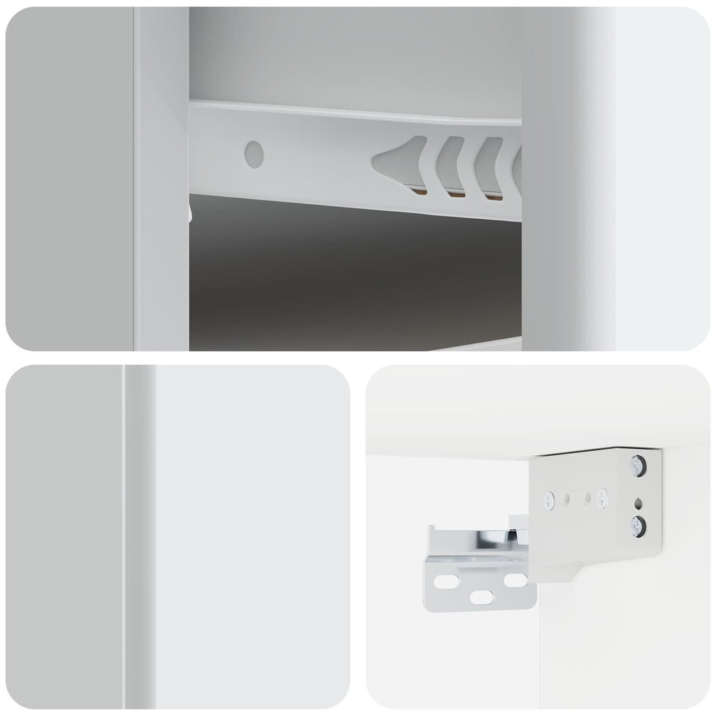 vidaXL Wisząca Szafka Nocna z szufladą 2 pcs Biały 34,5 x 33 x 20 cm