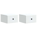 vidaXL Wisząca Szafka Nocna z szufladą 2 pcs Biały 34,5 x 33 x 20 cm