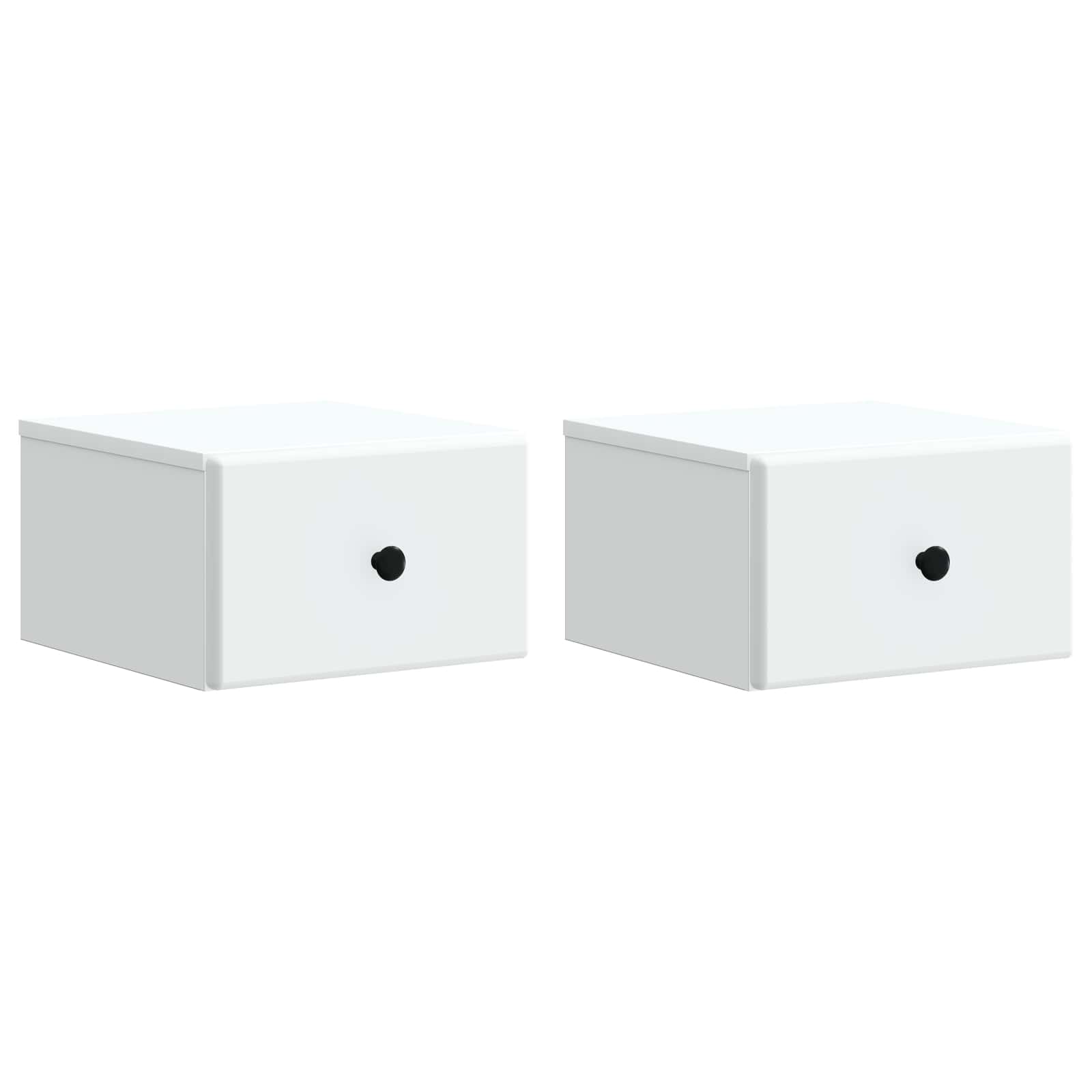 vidaXL Wisząca Szafka Nocna z szufladą 2 pcs Biały 34,5 x 33 x 20 cm