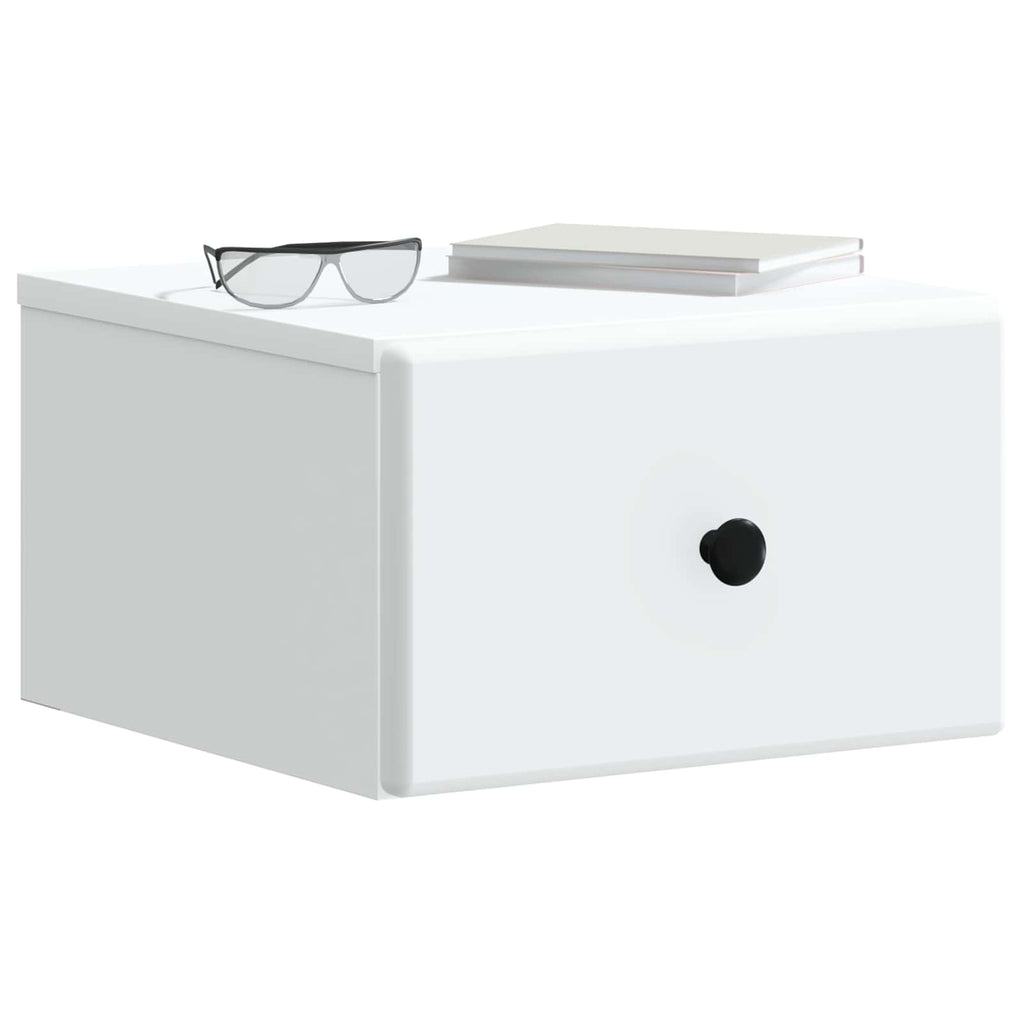 vidaXL Wisząca Szafka Nocna z szufladą 2 pcs Biały 34,5 x 33 x 20 cm
