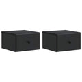 vidaXL Wisząca Szafka Nocna z szufladą 2 pcs Czarny 34,5 x 33 x 20 cm