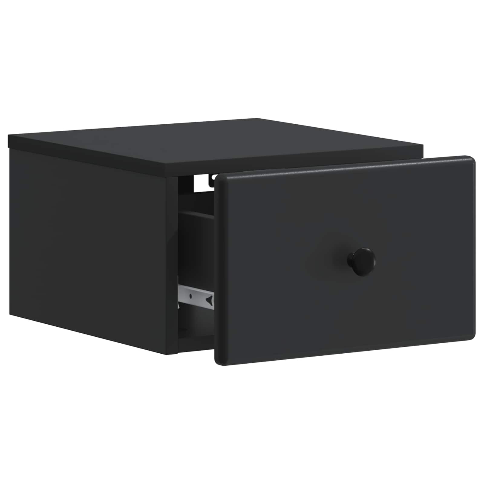 vidaXL Wisząca Szafka Nocna z szufladą 2 pcs Czarny 34,5 x 33 x 20 cm