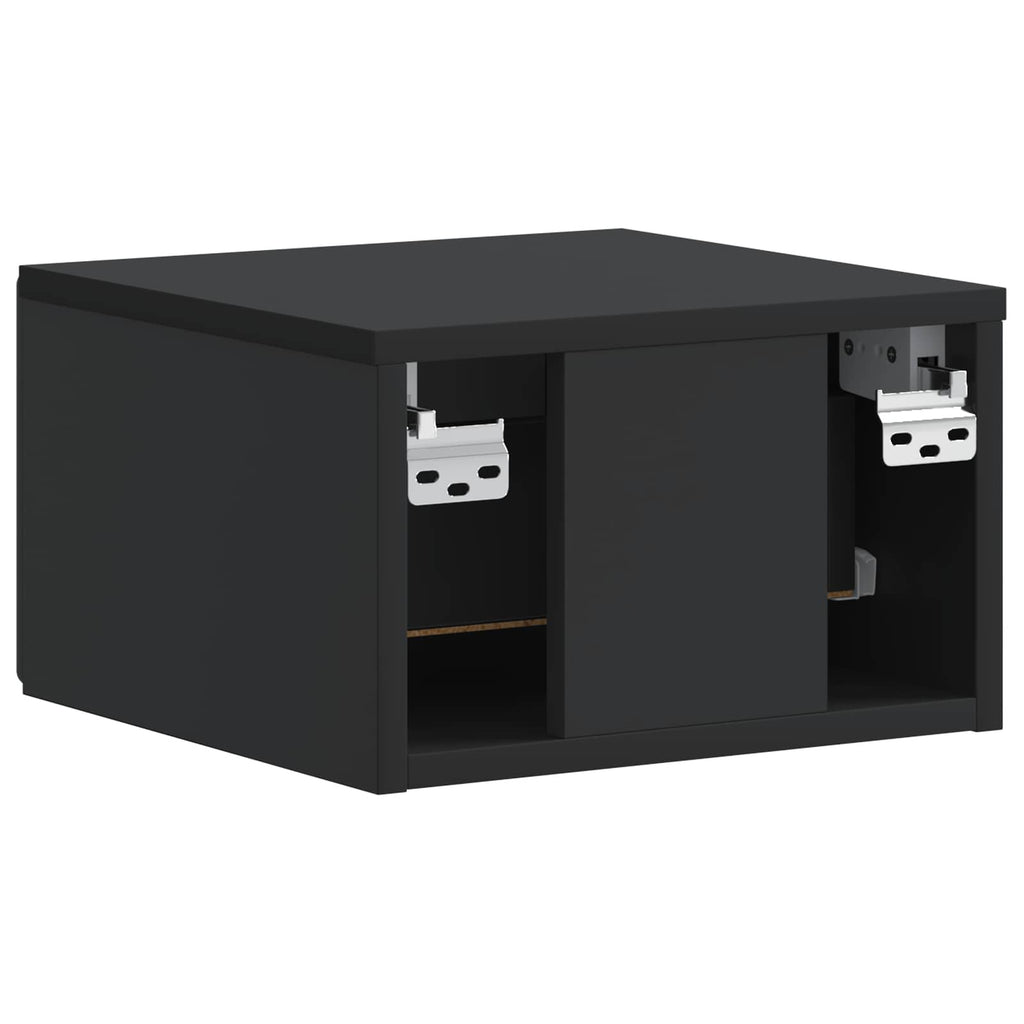 vidaXL Wisząca Szafka Nocna z szufladą 2 pcs Czarny 34,5 x 33 x 20 cm