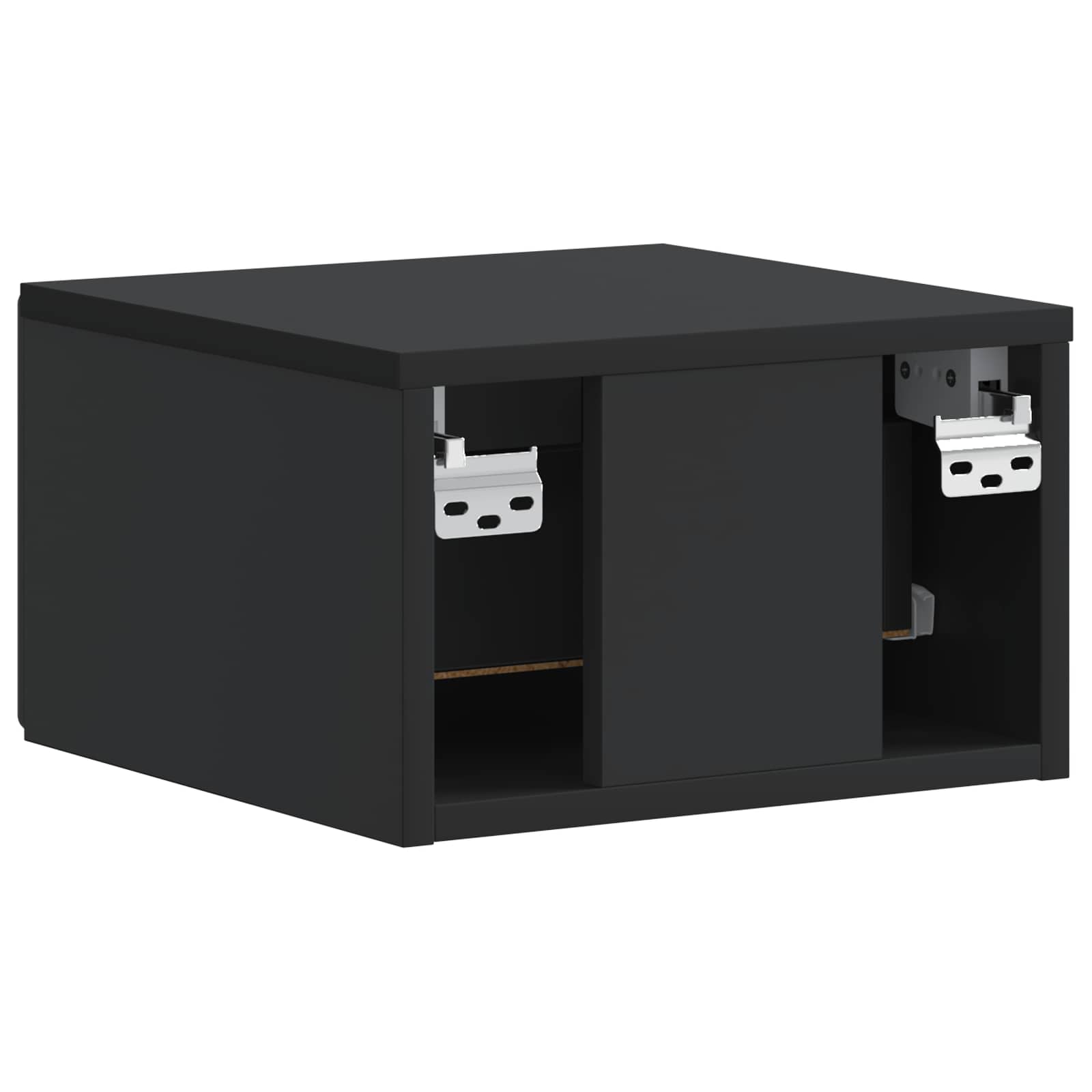 vidaXL Wisząca Szafka Nocna z szufladą 2 pcs Czarny 34,5 x 33 x 20 cm