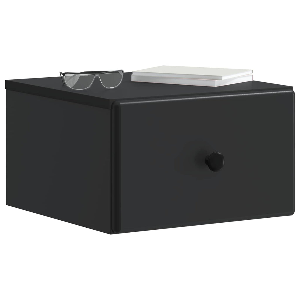 vidaXL Wisząca Szafka Nocna z szufladą 2 pcs Czarny 34,5 x 33 x 20 cm