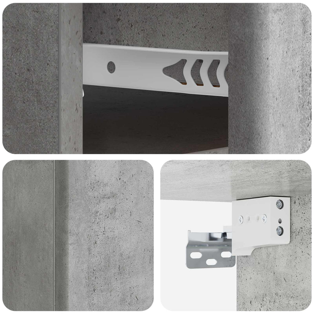 vidaXL Wisząca Szafka Nocna Betonowy szary 34,5 x 33 x 20 cm