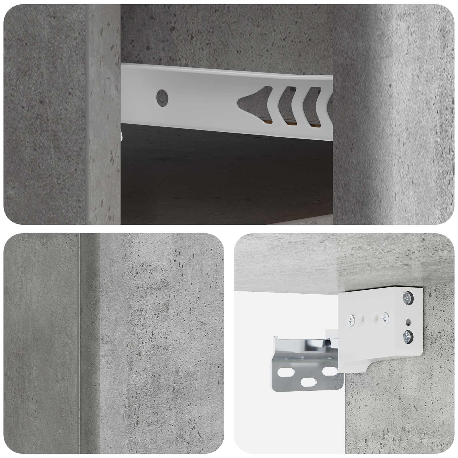 vidaXL Wisząca Szafka Nocna Betonowy szary 34,5 x 33 x 20 cm