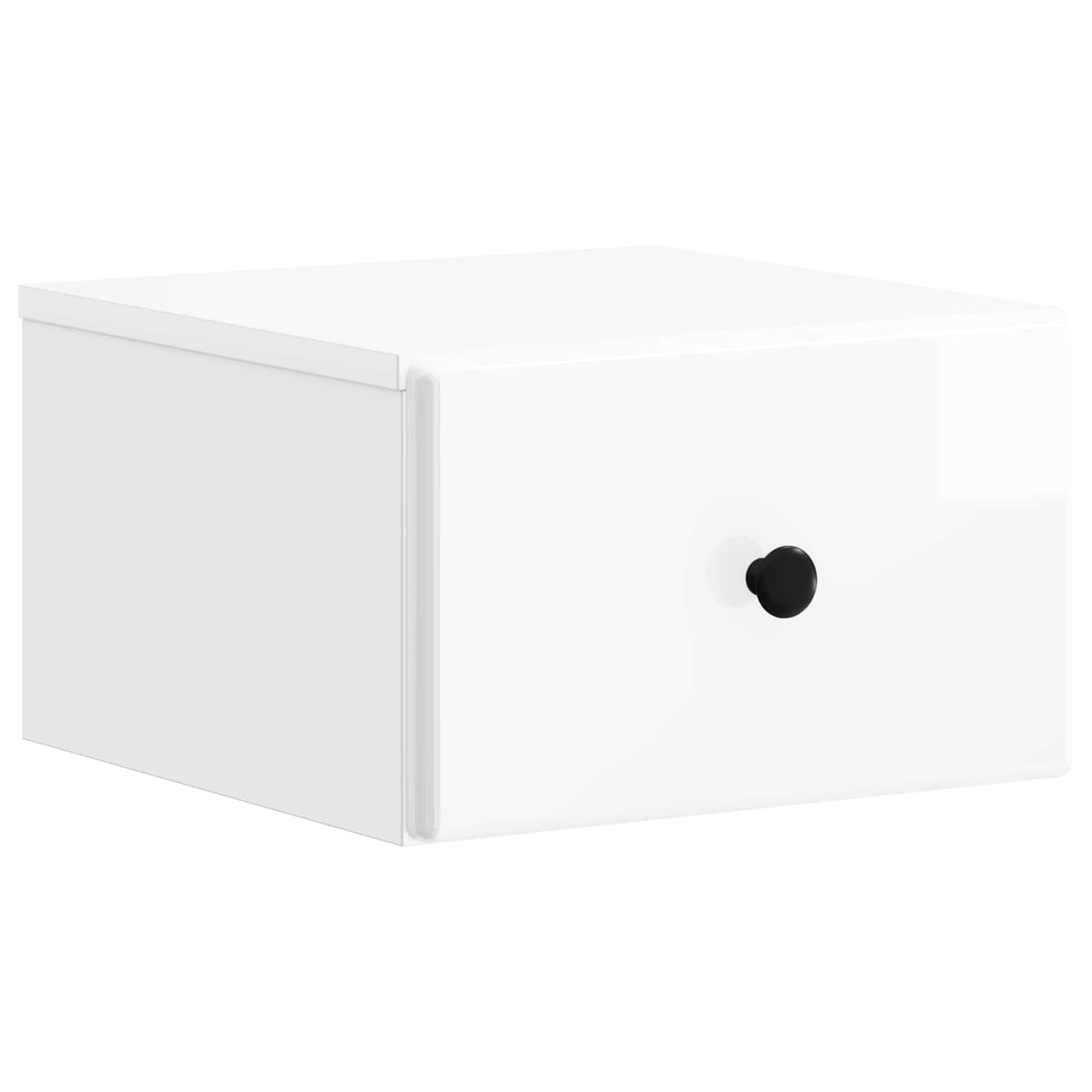 vidaXL Wisząca Szafka Nocna Biały wysoki połysk 34,5 x 33 x 20 cm