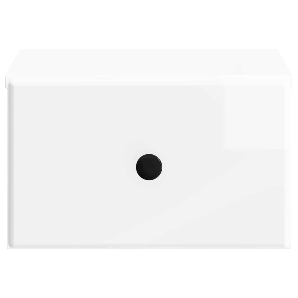 vidaXL Wisząca Szafka Nocna Biały wysoki połysk 34,5 x 33 x 20 cm