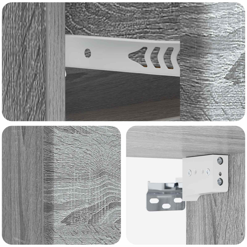 vidaXL Wisząca Szafka Nocna 2 pcs Szary Sonoma 34,5 x 33 x 20 cm