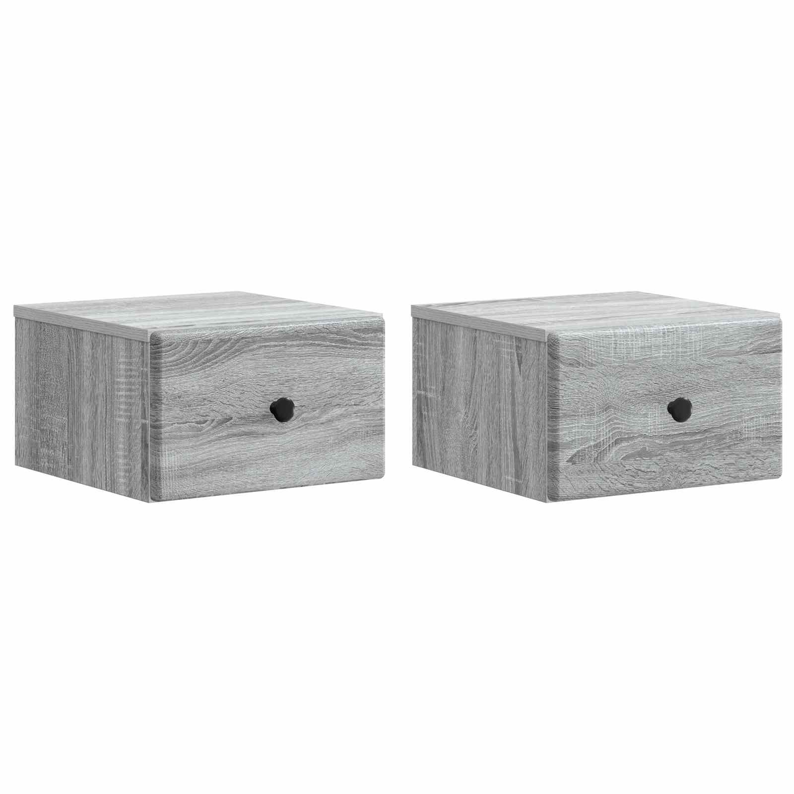 vidaXL Wisząca Szafka Nocna 2 pcs Szary Sonoma 34,5 x 33 x 20 cm