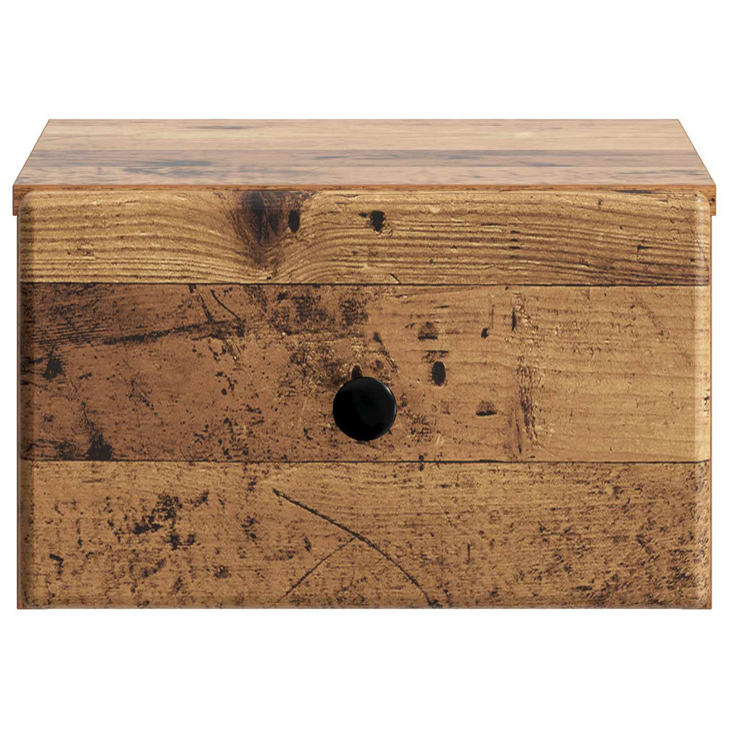 vidaXL Wisząca Szafka Nocna z szufladą Stare drewno 34,5 x 33 x 20 cm