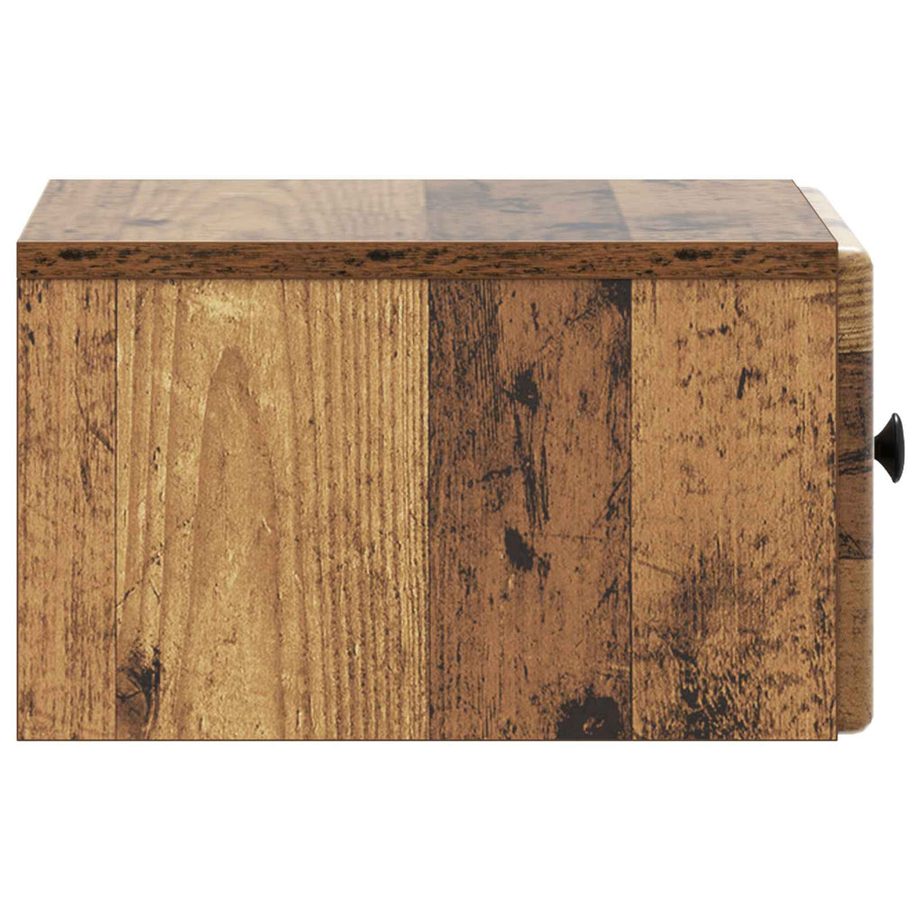vidaXL Wisząca Szafka Nocna z szufladą Stare drewno 34,5 x 33 x 20 cm