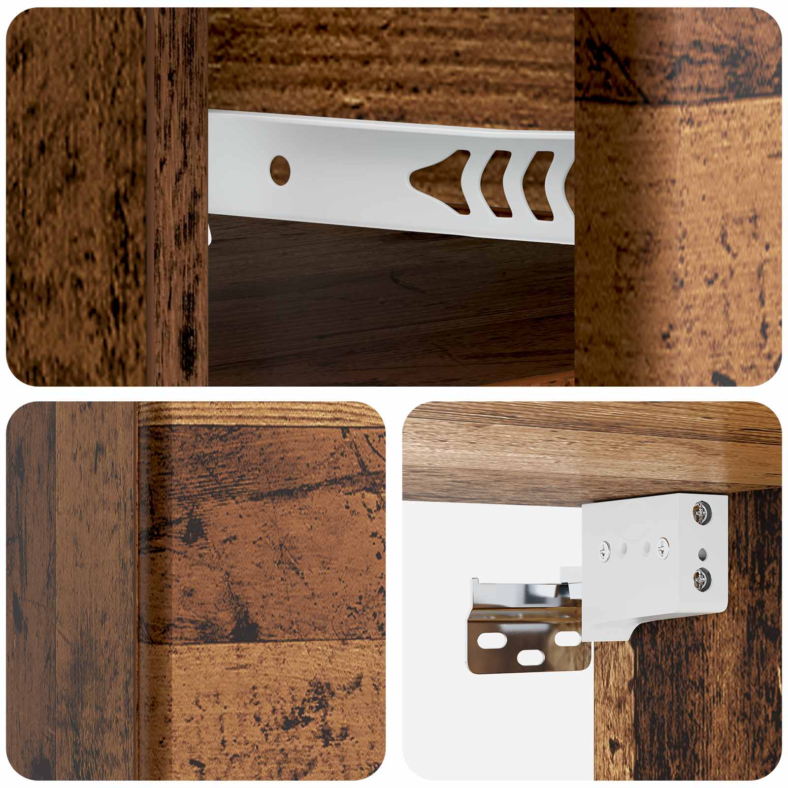 vidaXL Wisząca Szafka Nocna 2 pcs Stare drewno 34,5 x 33 x 20 cm